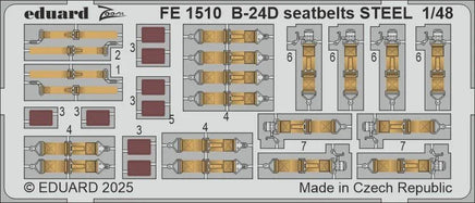 1/48 Eduard B-24D seatbelts STEEL Zoom set for HOBBY BOSS kit FE1510