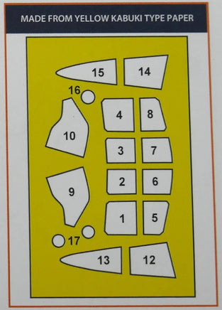 1/48 Clear Prop H-75M Hawk Painting Mask Made from Yellow Kabuki Paper A48076