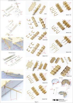 1/350 Pontos Model USS BB-63 Missouri 1945 Detail Up Set "Advanced" (Teak Tone) 37026FN