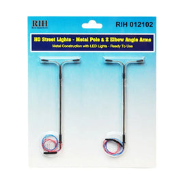 HO Rock Island Street Lights - Metal Poles & 2 Elbow Arms (2pcs) 12102