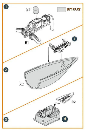1/72 Clear Prop F-86A Canopy Frame Detailing Set (CP) 72167