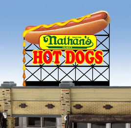 O/HO Miller Engineering Large Nathan's Hot Dogs Billboard 88-3551 - MPM Hobbies