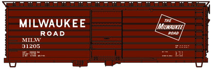 HO Accurail 40' Single Door Rib Side Steel Boxcar Milwaukee Road - Billboard Paint Scheme 39931