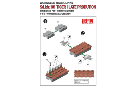 1/35 Ryefield Models Sd.Kfz. 181 Tiger I Late Production Workable Track Links 5017