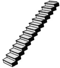 O Plastruct Custom Straight Staircase (STAA-48) 90941 - MPM Hobbies