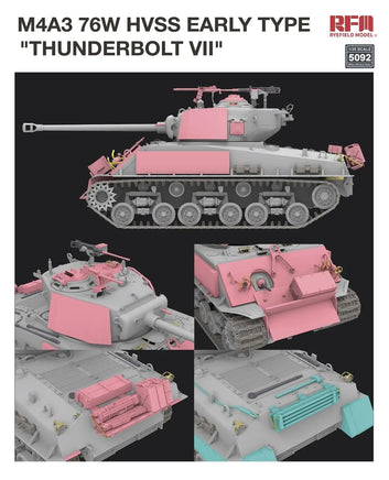 1/35 Ryefield Models M4A3 76W HVSS Early Type "Thunderbolt VII" 5092