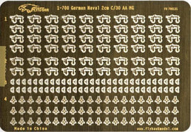 Model kit box with multiple small components on a gold background