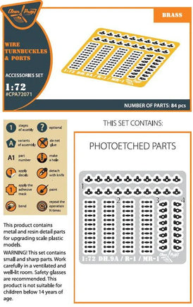 1/72 Clear Prop Wire Turnbuckles and ports for CP kits DH.9a/R-1/MR-1 72071