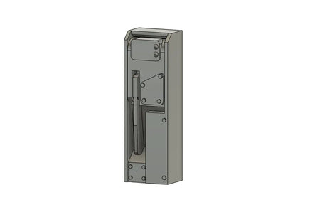 Metallic door handle on a white background