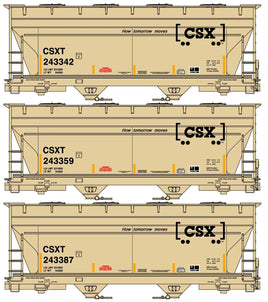 HO Accurail CSX 2-Bay ACF Hopper 3-Car Set 8179