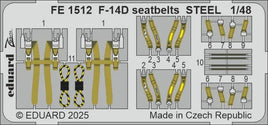 1/48 Eduard F-14D seatbelts STEEL Zoom set for GREAT WALL HOBBY kit FE1512