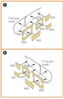 Clear Prop 1/48 OV-10 Bronco paint mask A48011 complete set layout displaying all pre-cut masking pieces for ICM kit canopy and transparency detailing
