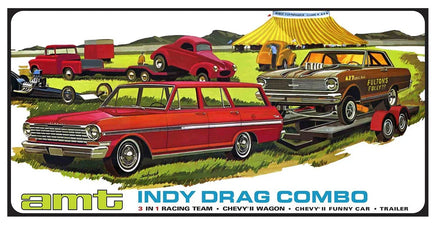 1/25 AMT Indy Drag Combo (Chevy II Wagon, Funny Car, Trailer) 1520