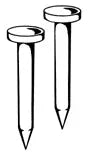 Two nails on a white background