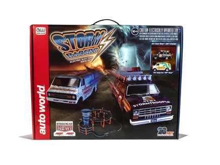 HO Auto World 23' Storm Racers Slot Race Set RS362