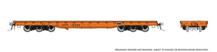 HO Rapido Magor 54' Flatcar: Amtrak - Orange: 3-Pack 199006