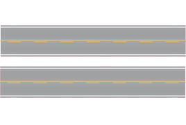 HO Easy Streets Aged Asphalt Straight Section - Single Passing (Qty 2) 315-3031
