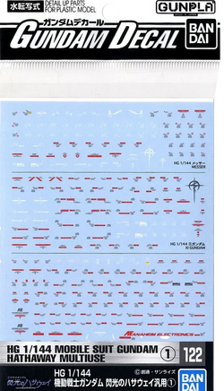 Bandai Gundam Decal 122 Mobile Suit Gundam Hathaway Multiuse 1 2578991