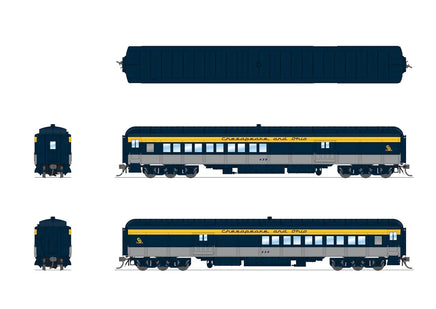 HO Broadway Ltd C&O Coach-Baggage Combine #458 Tri-Color Paint 9115 - MPM Hobbies