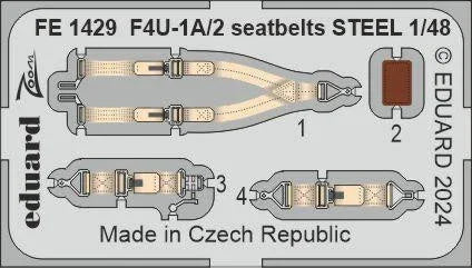 1/48 Eduard F4U-1A/2 seatbelts STEEL for MAGIC FACTORY FE1429