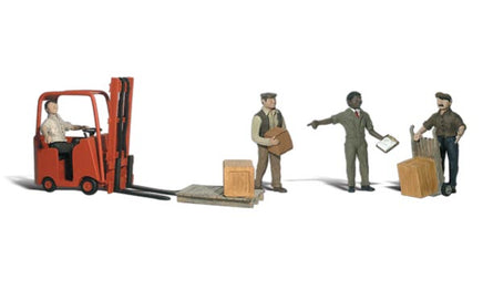 O Woodland Scenic Accents Workers and Forklift A2744
