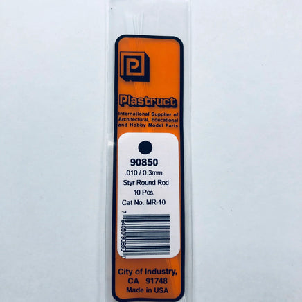 Plastruct .010 Round Styrene Rod (MR-10 / 10 Pack) 90850 - MPM Hobbies