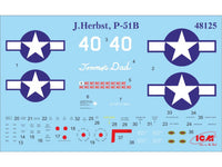 1/48 ICM Mustang P-51B with USAAF Pilots and Ground Personnel 48125