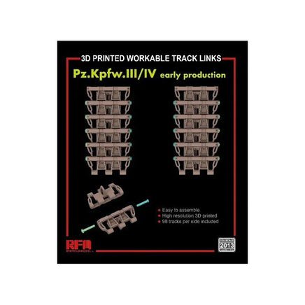 1/35 Ryefield Models 3D Printed Workable Track Links Pz.Kpfw.III/IV Early Production 2013
