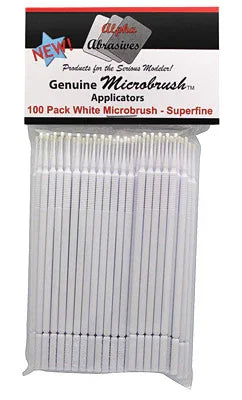 Alpha Abrasives Micro Brushes - White - Superfine (100 Pack) 1353