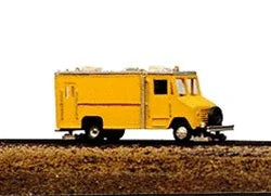 Yellow truck on a white background