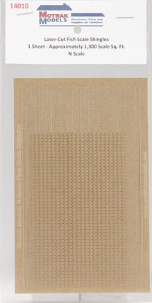 N-scale fish scale shingles packaging with text on a white background