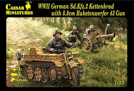 1/72 Pegasus WWII German Kettenkrad & Raketenwerfer 43 Gun C096