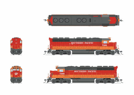 HO Broadway Ltd EMD SD45 SP 7399 Daylight Paint No-Sound/DCC-Ready 9821