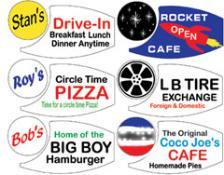 O/HO Miller Engineering Round Multi-Graphic Sign 7382 - MPM Hobbies