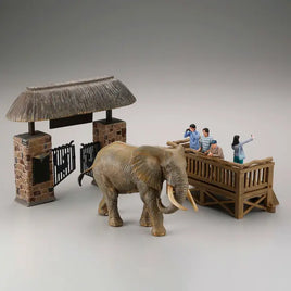 Kaiyodo [UNPAINTED] ARTPLA Tourist and African Elephant Set AP010