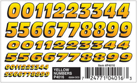 PineCar Yellow Numbers Decal 4016