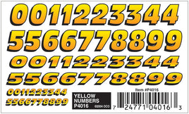 PineCar Yellow Numbers Decal 4016