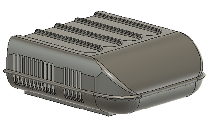Gray battery pack on a white background