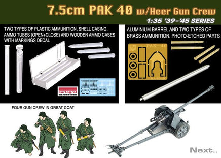 1/35 Dragon Model 7.5cm Pak 40 w/Heer Gun Crew 6249