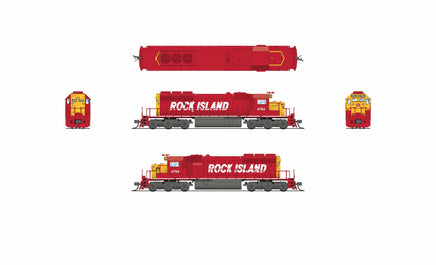 N Broadway Ltd EMD SD40-2 Rock Island 4797 Red & Yellow No-Sound/DCC-Ready 9490