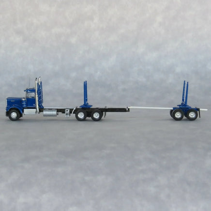 N Trainworx Blue Kenworth W900 Log Truck 49084