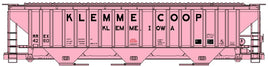 HO Accurail 3 Bay Covered Hopper Kit Klemme Co-Op 81823