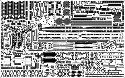 1/350 Pontos Model USS BB-63 Missouri 1945 Detail Up Set "Advanced" (20B Deck Blue) 37026FB