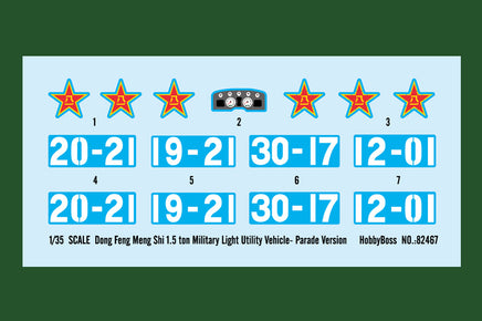 1/35 Hobby Boss Meng Shi 1.5 Ton Military Light Utility Vehicle (Parade Version) 82467