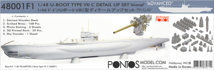 1/48 Pontos Model U-Boot Type VII C Detail Up Set 48001F1