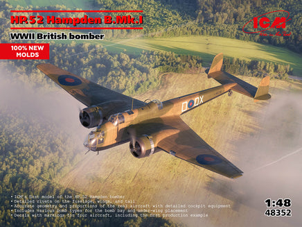 1/48 ICM HP.52 Hampden B.Mk.I WWII British Bomber 48352