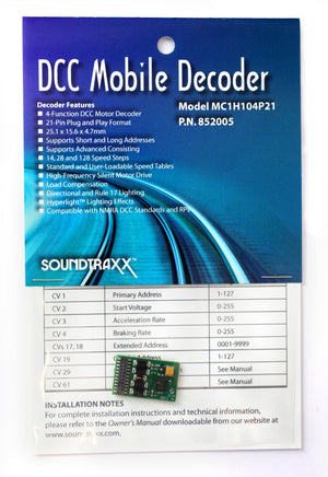 SoundTraxx DCC Mobile Decoder MC1H104P21 852005