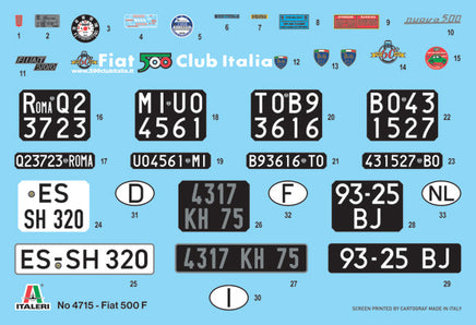 1/12 Italeri Fiat 500 F Upgraded Edition 4715