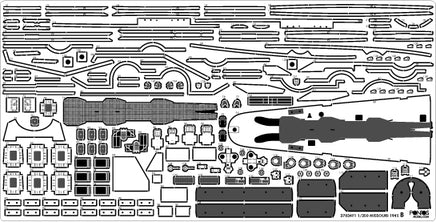 1/350 Pontos Model USS BB-63 Missouri 1945 Detail Up Set for HB (20B Deck Blue) 37034FB