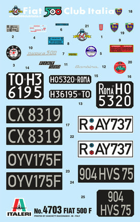 1/12 Italeri FIAT 500F 1968 - 4703